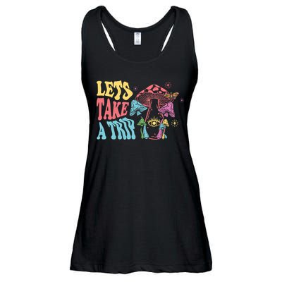 Lets Take A Trip Mushroom Colorful Ladies Essential Flowy Tank