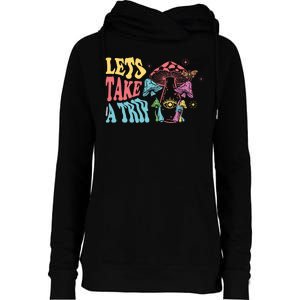 Lets Take A Trip Mushroom Colorful Womens Funnel Neck Pullover Hood