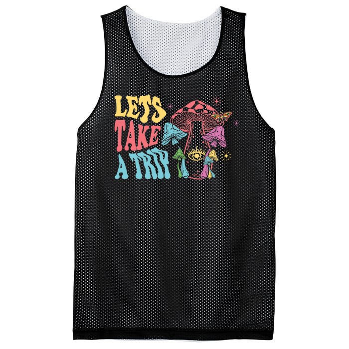 Lets Take A Trip Mushroom Colorful Mesh Reversible Basketball Jersey Tank