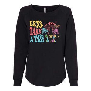 Lets Take A Trip Mushroom Colorful Womens California Wash Sweatshirt