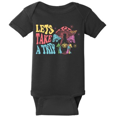 Lets Take A Trip Mushroom Colorful Baby Bodysuit