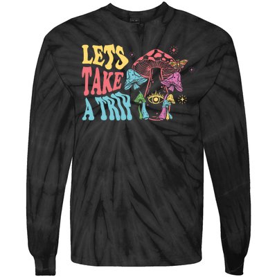 Lets Take A Trip Mushroom Colorful Tie-Dye Long Sleeve Shirt