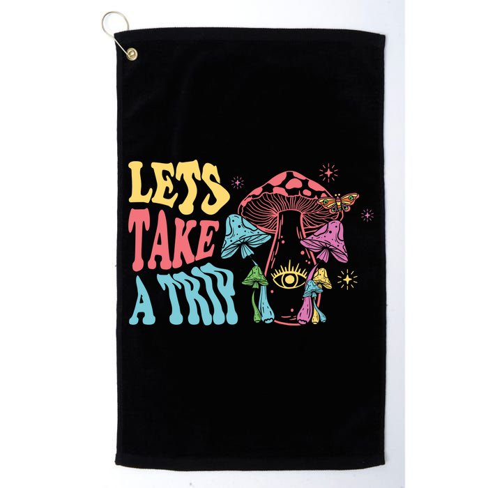 Lets Take A Trip Mushroom Colorful Golf Towel