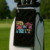 Lets Take A Trip Mushroom Colorful Golf Towel