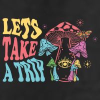 Lets Take A Trip Mushroom Colorful Golf Towel
