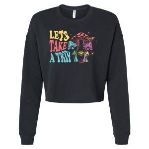 Lets Take A Trip Mushroom Colorful Cropped Pullover Crew