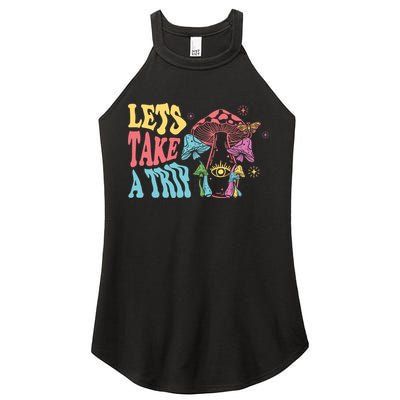 Lets Take A Trip Mushroom Colorful Women's Perfect Tri Rocker Tank