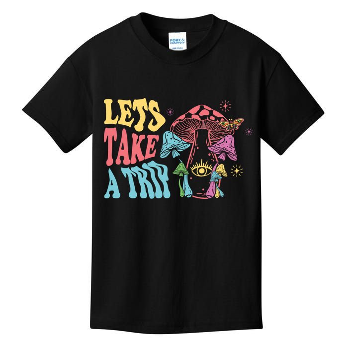 Lets Take A Trip Mushroom Colorful Kids T-Shirt