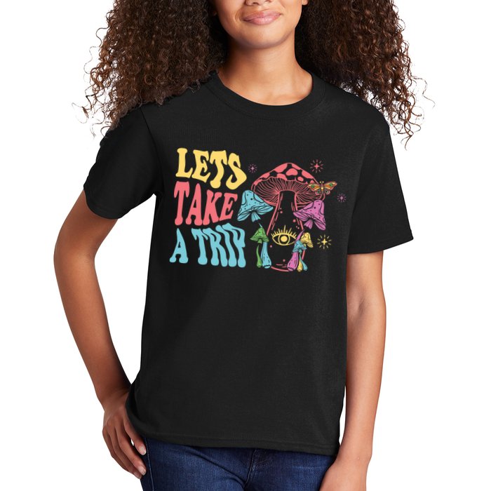 Lets Take A Trip Mushroom Colorful Kids T-Shirt
