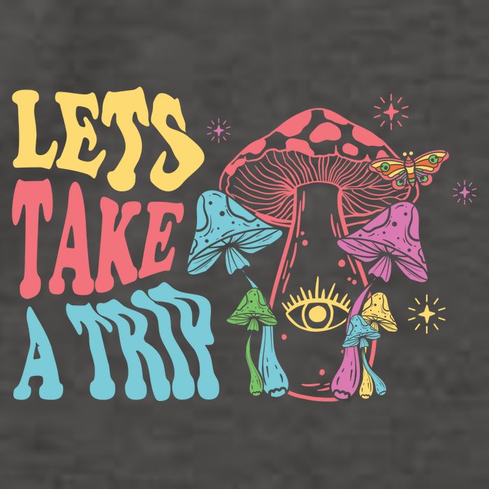 Lets Take A Trip Mushroom Colorful Vector Backpack