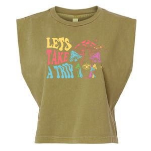 Lets Take A Trip Mushroom Colorful Garment-Dyed Women's Muscle Tee