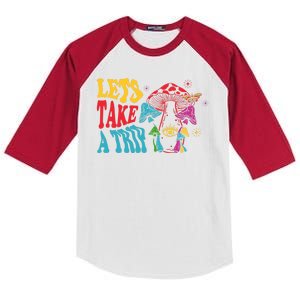 Lets Take A Trip Mushroom Colorful Kids Colorblock Raglan Jersey