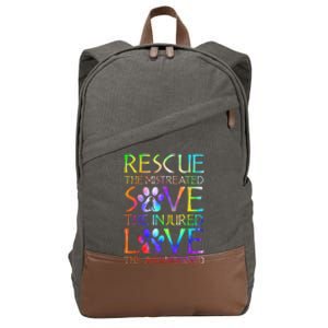 Love The Abandoned Save The Injured Rescue The Mistreated Cotton Canvas Backpack