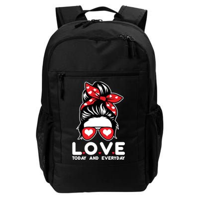 Love Today And Everyday Cute Valentine Hair Bun Backpack