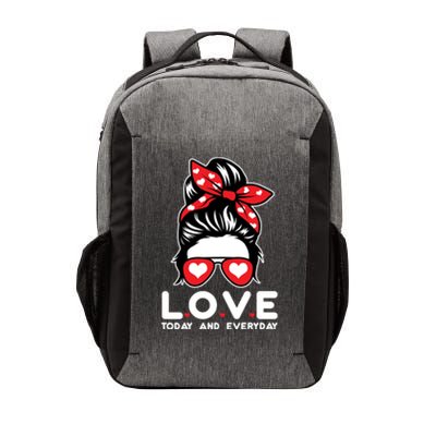 Love Today And Everyday Cute Valentine Hair Bun Vector Backpack