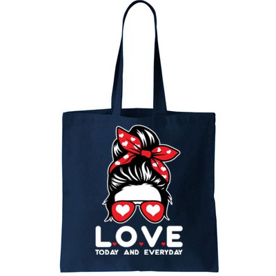 Love Today And Everyday Cute Valentine Hair Bun Tote Bag