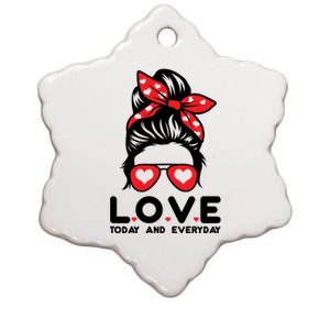 Love Today And Everyday Cute Valentine Hair Bun Ceramic Star Ornament