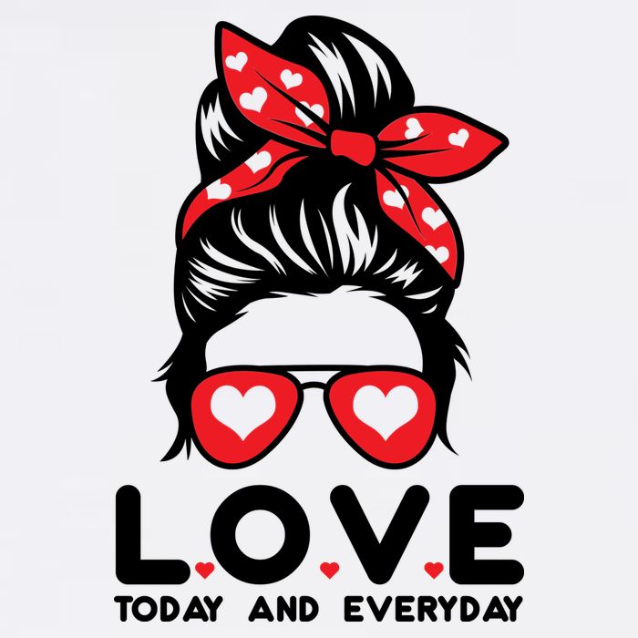 Love Today And Everyday Cute Valentine Hair Bun Kids Hoodie