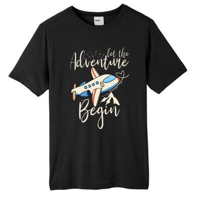 Let The Adventure Begin Airplane Adventure Travel Mode Tall Fusion ChromaSoft Performance T-Shirt