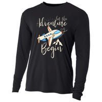 Let The Adventure Begin Airplane Adventure Travel Mode Cooling Performance Long Sleeve Crew