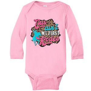 Leopard This Aint My First Rodeo Western Cowboy Cowgirl Baby Long Sleeve Bodysuit