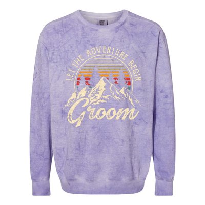 Let The Adventure Begin Groom Honeymoon Couples Matching Colorblast Crewneck Sweatshirt