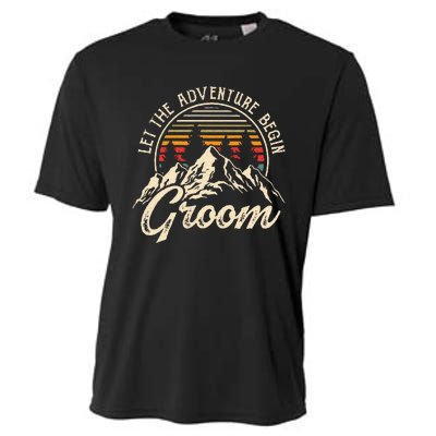 Let The Adventure Begin Groom Honeymoon Couples Matching Cooling Performance Crew T-Shirt