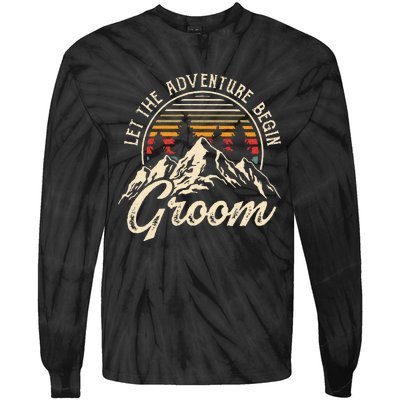 Let The Adventure Begin Groom Honeymoon Couples Matching Tie-Dye Long Sleeve Shirt