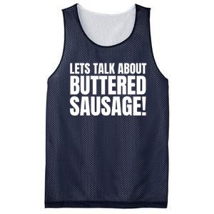 Lets Talk About Buttered Sausage Funny Mesh Reversible Basketball Jersey Tank