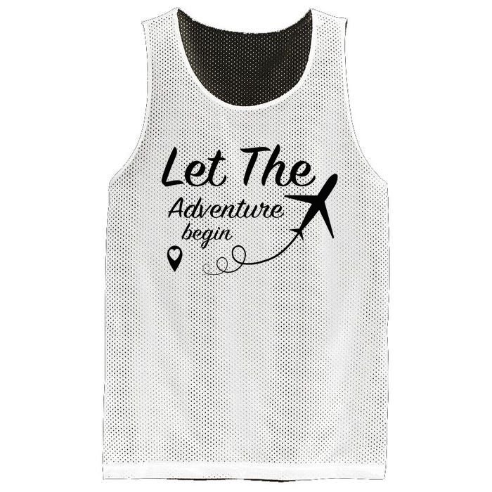 Let The Adventure Begin Airplane Travel Traveling Mesh Reversible Basketball Jersey Tank