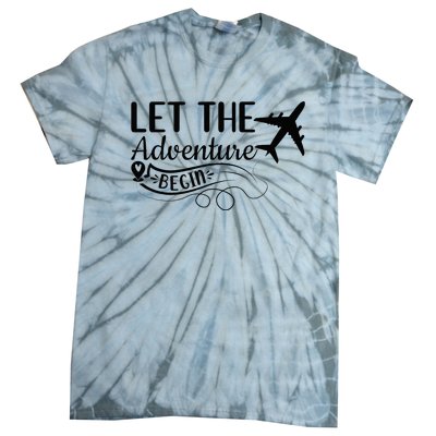 Let The Adventure Begin Love Travel Airplane Traveling Tie-Dye T-Shirt