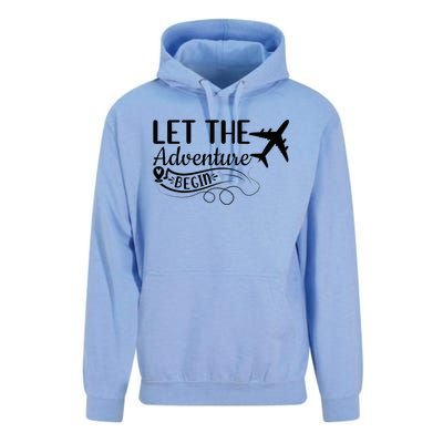 Let The Adventure Begin Love Travel Airplane Traveling Unisex Surf Hoodie