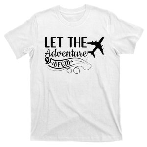 Let The Adventure Begin Love Travel Airplane Traveling T-Shirt