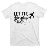 Let The Adventure Begin Love Travel Airplane Traveling T-Shirt