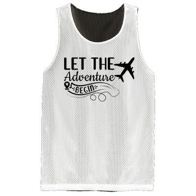 Let The Adventure Begin Love Travel Airplane Traveling Mesh Reversible Basketball Jersey Tank