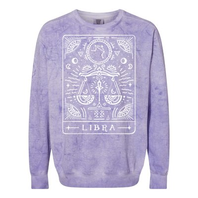 Libra Tarot Art Libra Zodiac Sign Libra Birthday Month Colorblast Crewneck Sweatshirt