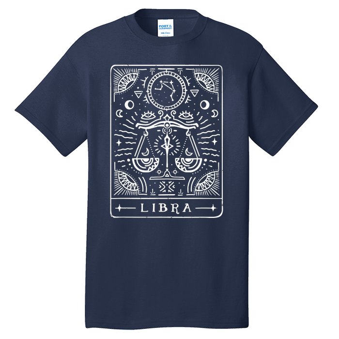 Libra Tarot Art Libra Zodiac Sign Libra Birthday Month Tall T-Shirt