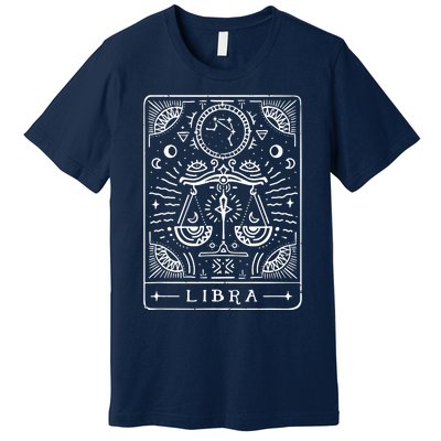 Libra Tarot Art Libra Zodiac Sign Libra Birthday Month Premium T-Shirt