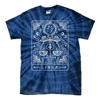 Libra Tarot Art Libra Zodiac Sign Libra Birthday Month Tie-Dye T-Shirt