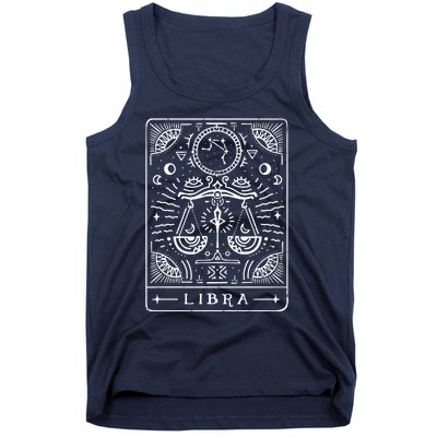 Libra Tarot Art Libra Zodiac Sign Libra Birthday Month Tank Top