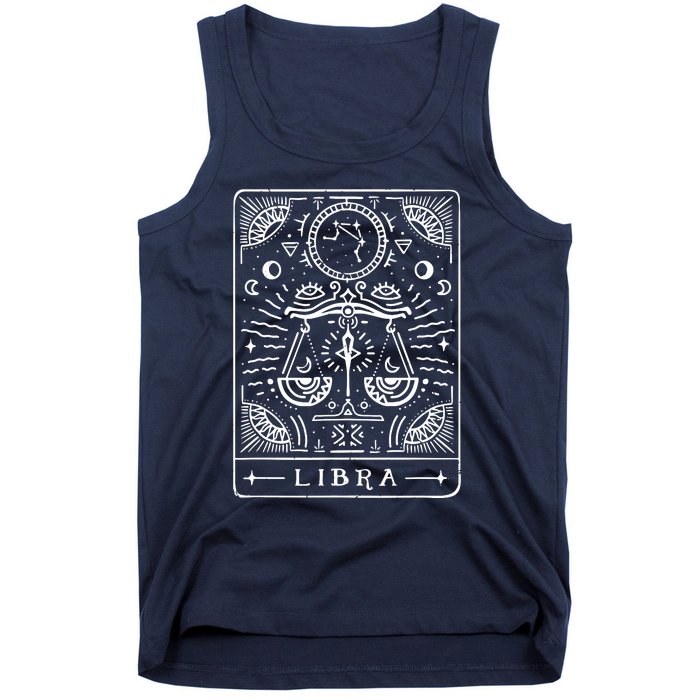 Libra Tarot Art Libra Zodiac Sign Libra Birthday Month Tank Top