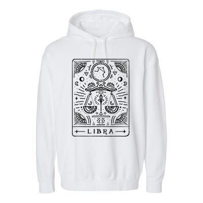 Libra Tarot Art Libra Zodiac Sign Libra Birthday Month Garment-Dyed Fleece Hoodie