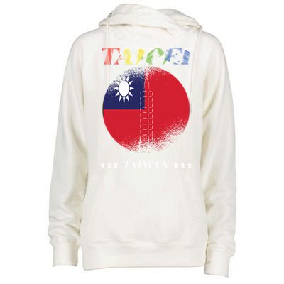 Love Taiwan And Taipei Cool Gift Womens Funnel Neck Pullover Hood