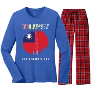 Love Taiwan And Taipei Cool Gift Women's Long Sleeve Flannel Pajama Set 