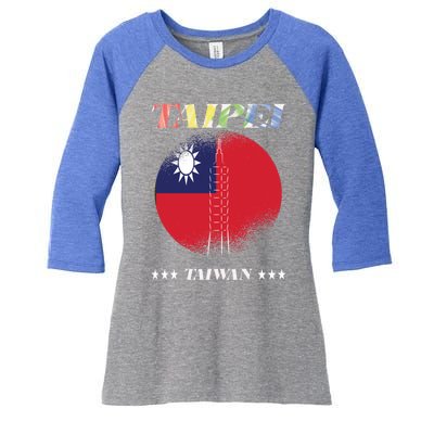 Love Taiwan And Taipei Cool Gift Women's Tri-Blend 3/4-Sleeve Raglan Shirt