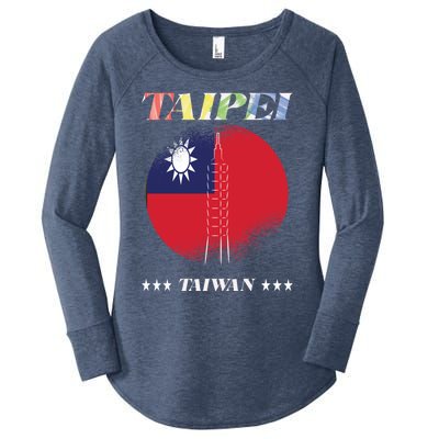 Love Taiwan And Taipei Cool Gift Women's Perfect Tri Tunic Long Sleeve Shirt