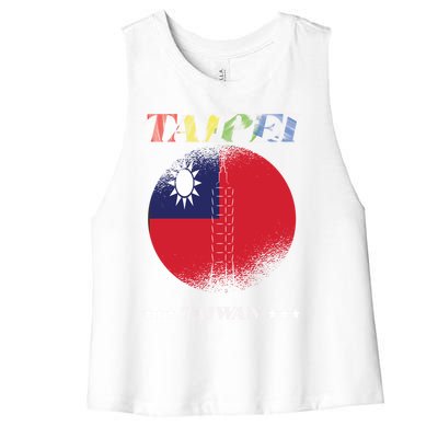 Love Taiwan And Taipei Cool Gift Women's Racerback Cropped Tank