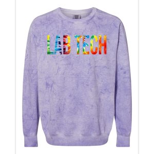 Lab Tech Appreciation Day Tie Dye For Women For Work Colorblast Crewneck Sweatshirt