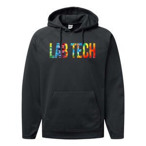 Lab Tech Appreciation Day Tie Dye For Women For Work Performance Fleece Hoodie