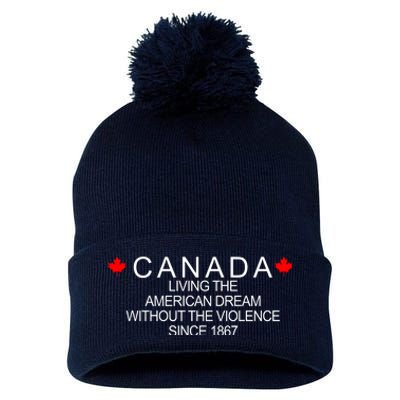 Living The American Dream Since 1867 Canada Pom Pom 12in Knit Beanie